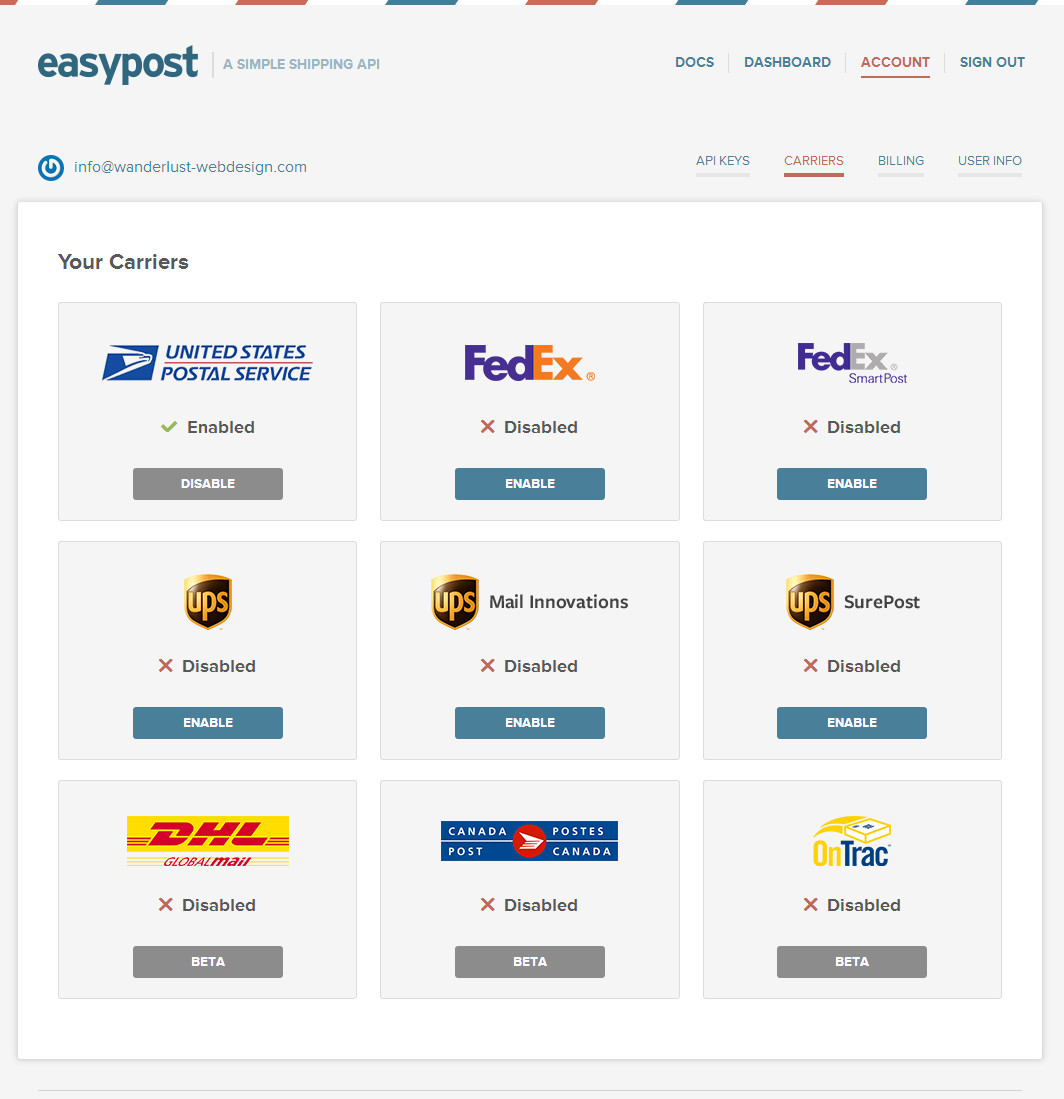 EasyPost Shipping Method USPS Shipping Labels & Postage