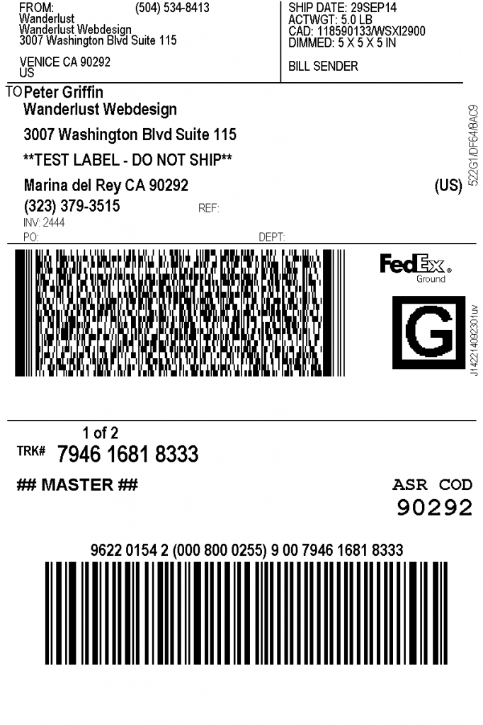 FedEx Label Example