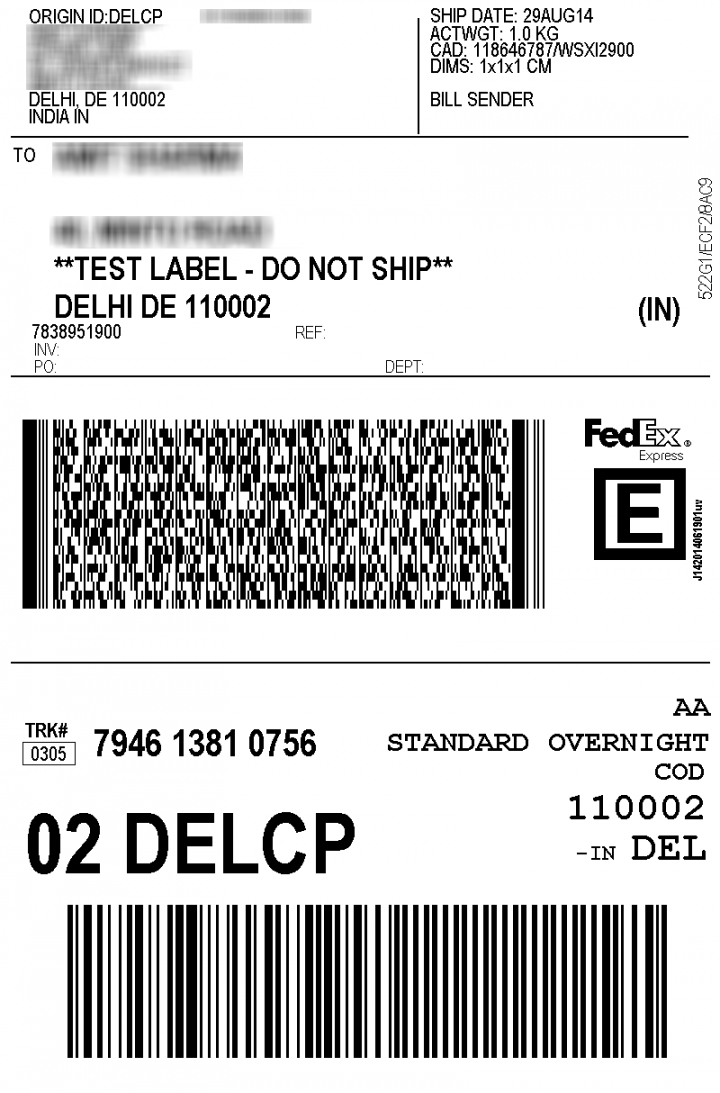 Print FedEx Shipping Labels for India WooCommerce Plugin